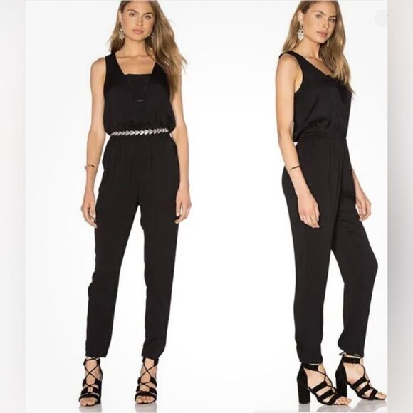 Anthropologie Pants - Anthropologie Ella Moss Black Stella Drapey Crepe Sleeveless Jumpsuit - S